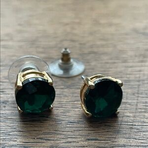 Kate Spade Elegant Gold and Green Stud Earrings